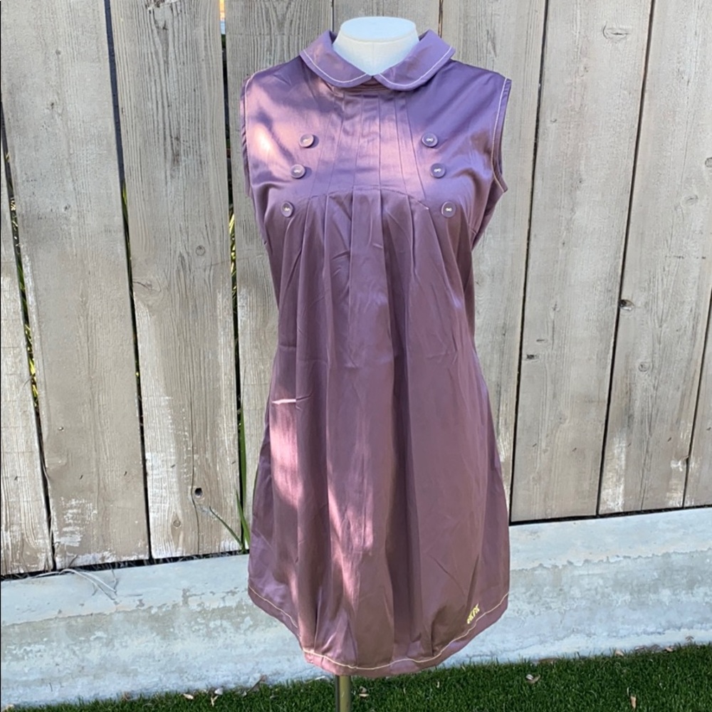 Skunkfunk SKFK Sleeveless Purple Collared Dress-3